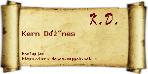 Kern Dénes névjegykártya
